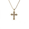Fashionable pendant, necklace, accessory, golden zirconium, European style