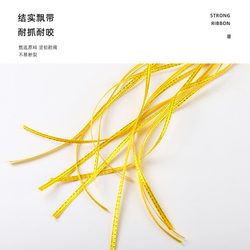 逗猫棒耐咬带铃铛猫咪玩具自嗨解闷神器丝带猫咪用品圣诞款逗猫棒