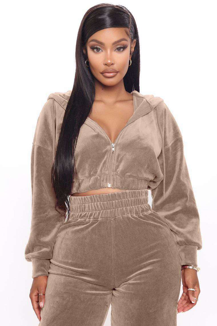 2025 Cross-Border European American Autumn/Winter Women's Clothing Hot Sale Korean Velvet Zipper Jacket And_ecoleips.com