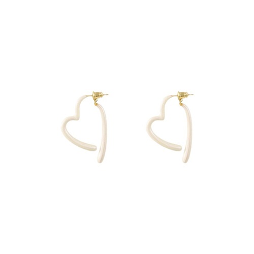 爱心滴釉耳环气质小众设计高级感耳钉轻奢耳坠新款耳饰女