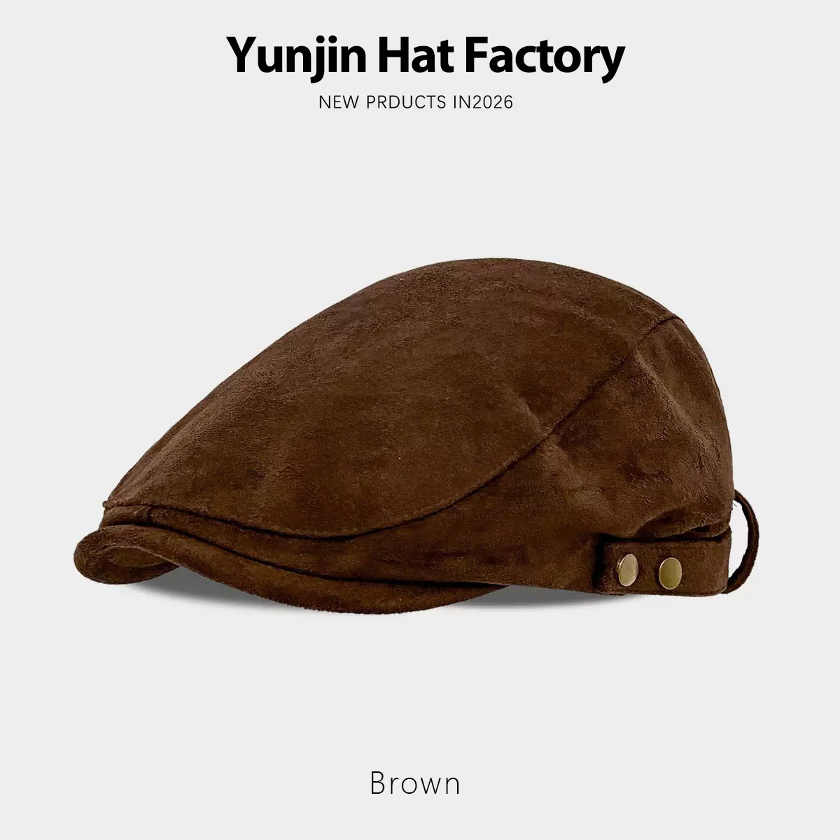 Suede forward cap for women, autumn and winter duckbill cap, artistic retro beret, makes the face look smaller, casual and versatile hat