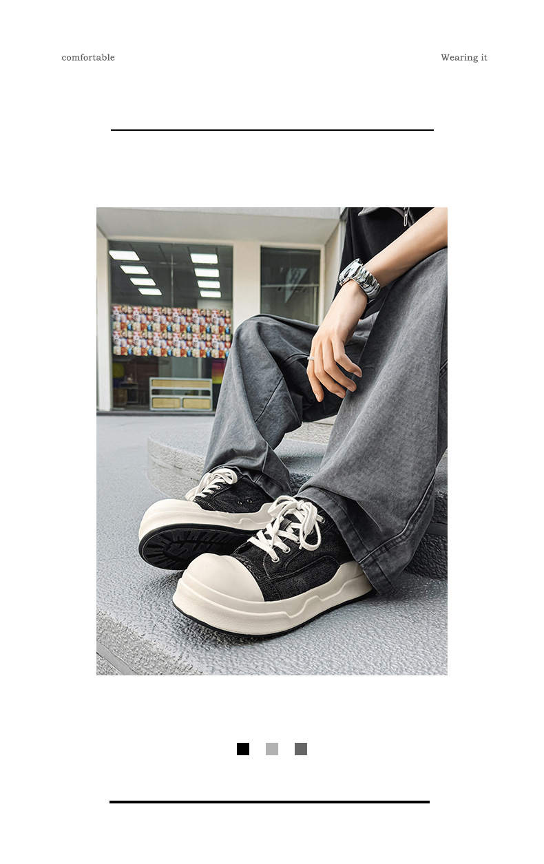 Women's Mickey Mouse Platform Canvas Trainers Height Increasing_voghion.com