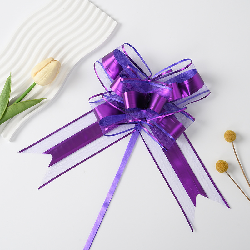 Transfronterizo grande 70 color metálico nieve arco brillante mano embalaje de regalos de flores de Navidad