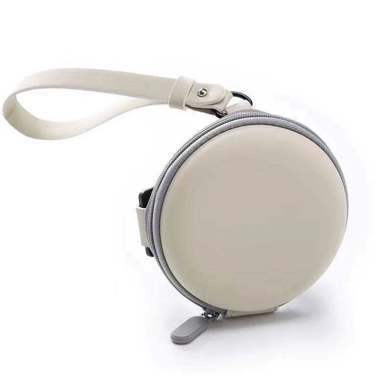 Montura de gafas redonda, bolsa plegable, caja de gafas, caja de almacenamiento de joyería portátil de moda multicolor, caja redonda, bolsa con cremallera en blanco y negro