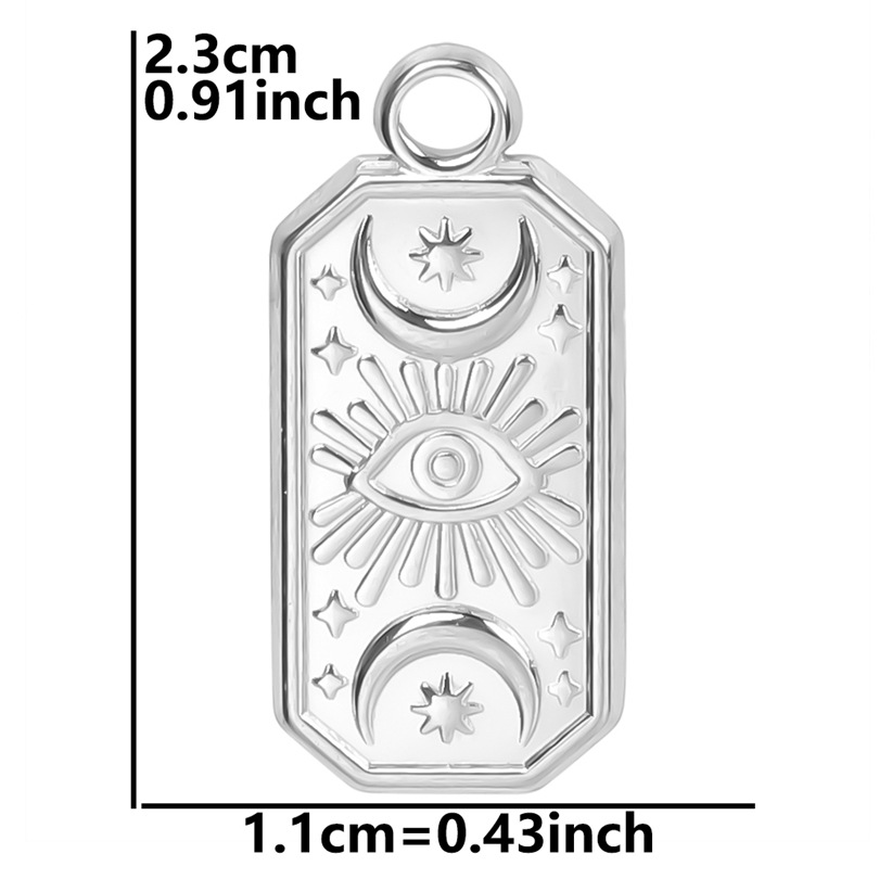 1 Piece 23*11mm 304 Stainless Steel Devil's Eye Star Moon Pendant display picture 14
