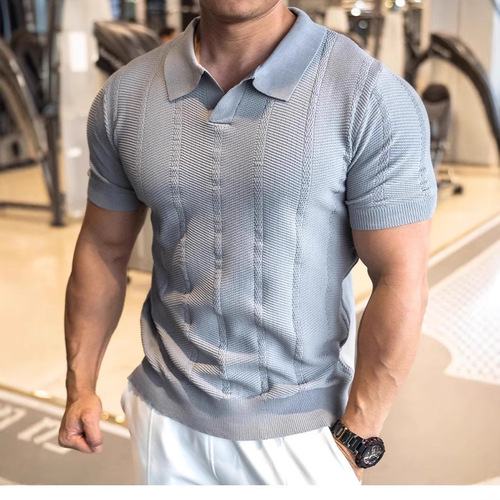 Sweater with dropped shoulders, British-style short-sleeve turtleneck men's knitwear, retro casual plain color with floral texture