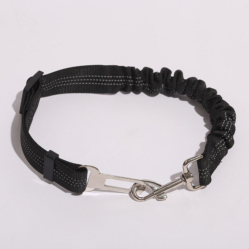 Accessoires pour animaux de compagnie : ceinture de sécurité auto élastique réfléchissante, laisse de sécurité pour chien._voghion.com