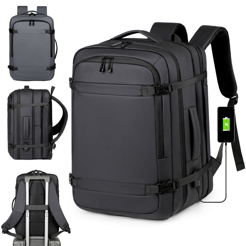 Popular Business Backpack USB Charging Water-Repellent Large Capacity Expansion Computer Bag Business Trip Travel Backpack for Men