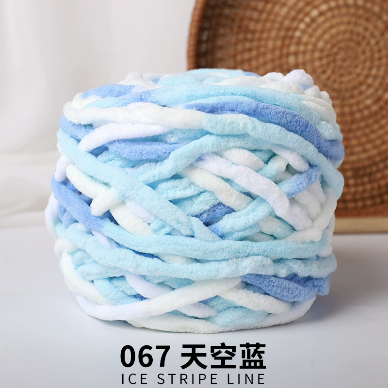 Yarn ball 100% polyester, bulky soft DIY scarf yarn, baby colors, 11×11×12 cm