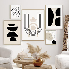 Amazon Bohemian Style Living Room Decor Abstract Black and White Sofa Background Wall Painting Bedroom Entrance Wall Art