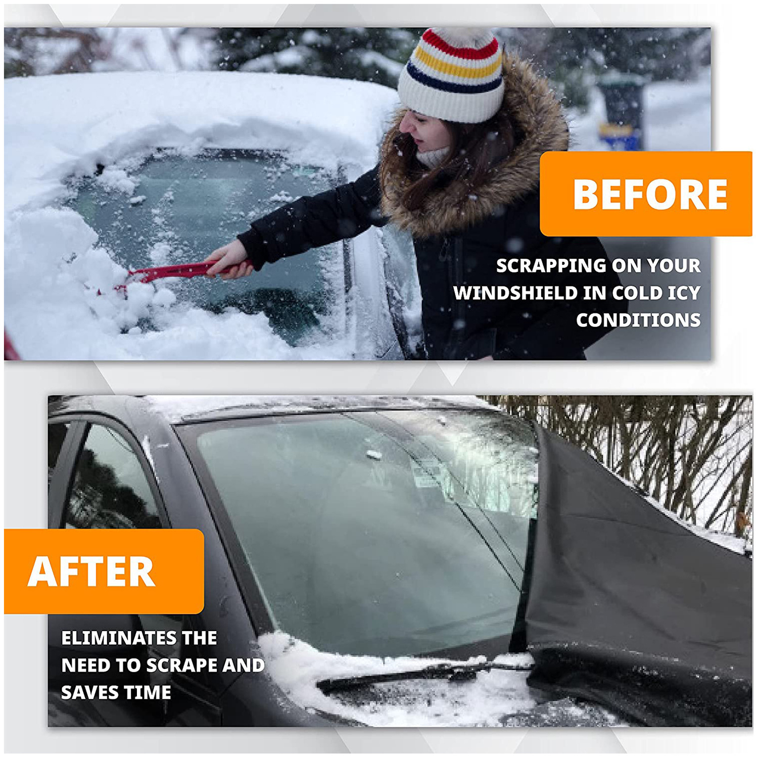 600D Oxford Cloth Car Snow Cover PVC Waterproof Windshield Protector