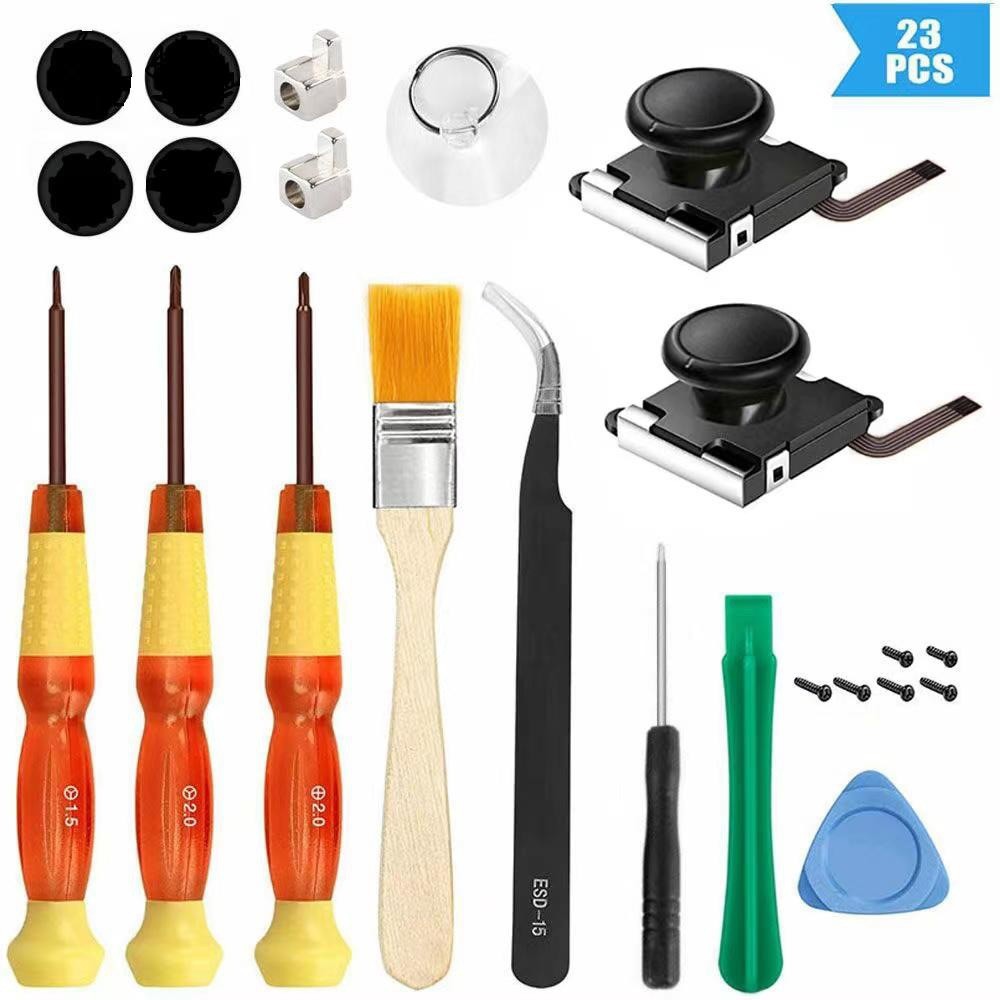 Nintendo interruptor multi-pieza destornillador mango herramienta de reparación 3D Rocker alegría-con accesorios de reparación de acogida