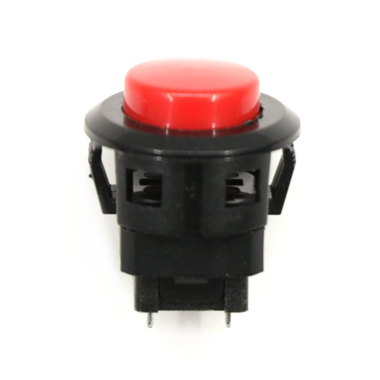 按钮开关 自复位按钮开关 圆形按键开关 黑底红钮按钮开关