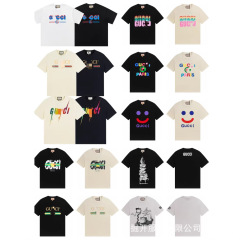 クロスボーダー 2025 夏 GU ホームファッションブランドレタープリントコットン半袖 Tシャツ男性と女性のためのルーズトレンディカジュアルトップス