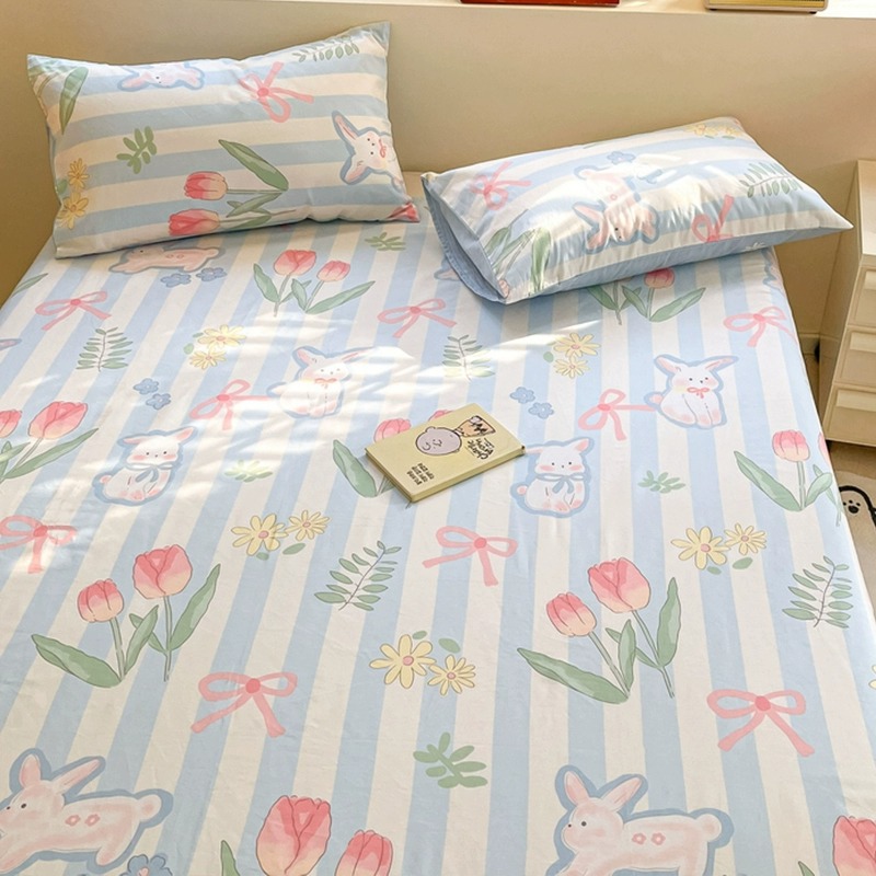 Sombrilla de cama de algodón pieza individual 100 ins de algodón puro estilo princesa verano individual dormitorio de estudiantes doble niños sábana kang individual