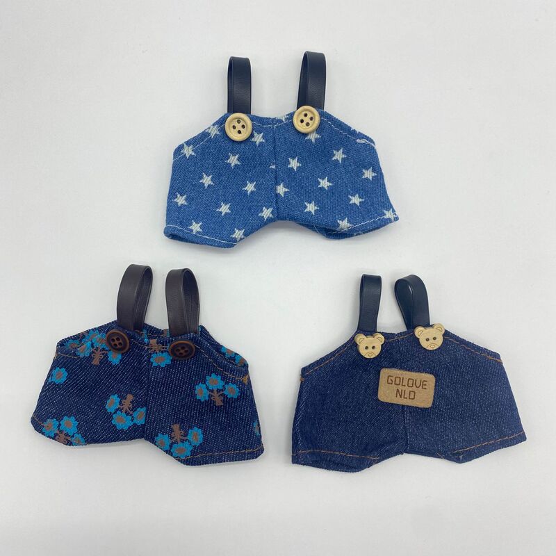 12cm Doll Clothes 10cm Pendant Doll Clothes 15cm Master Dog Plush Denim Overalls Cotton Doll Pants