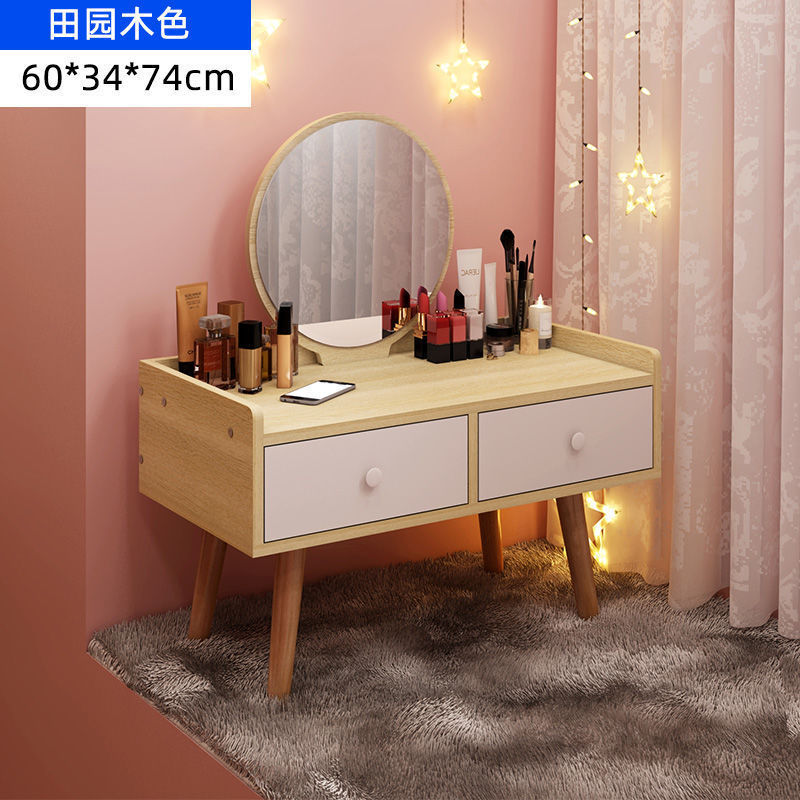 Fábrica directa pequeña ventana flotante simple tocador pequeño dormitorio de alquiler de la mesa de maquillaje nórdica espejo