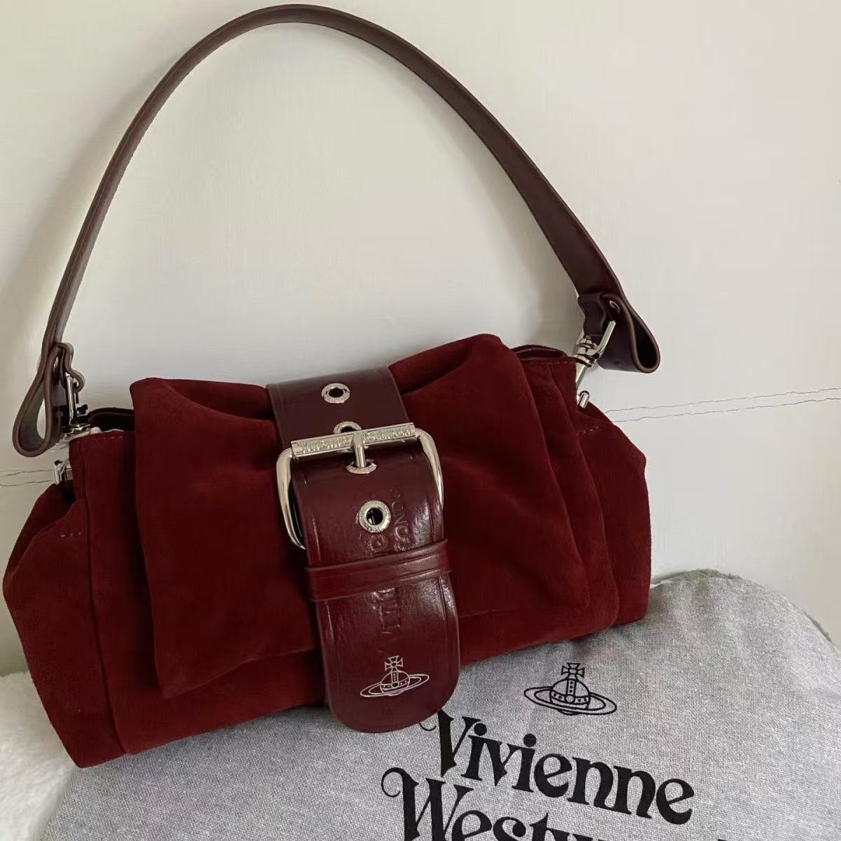 New Style Empress Dowager Underarm Bag Hazel Bag Bowknot Underarm Bag Single Shoulder Crossbody Bag Same Style as on Xiaohongshu