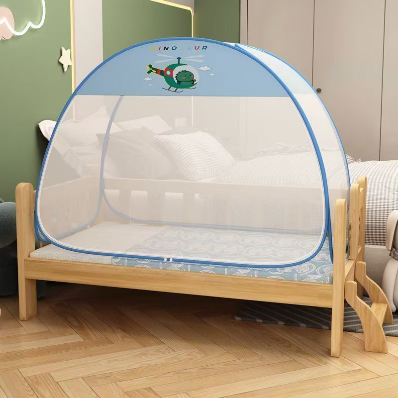 Mongolian Yurt Mosquito Net Anti-fall Crib Children's Small Class Kindergarten Princess Wind Universal Splicing Sleeping Bed Installation-free