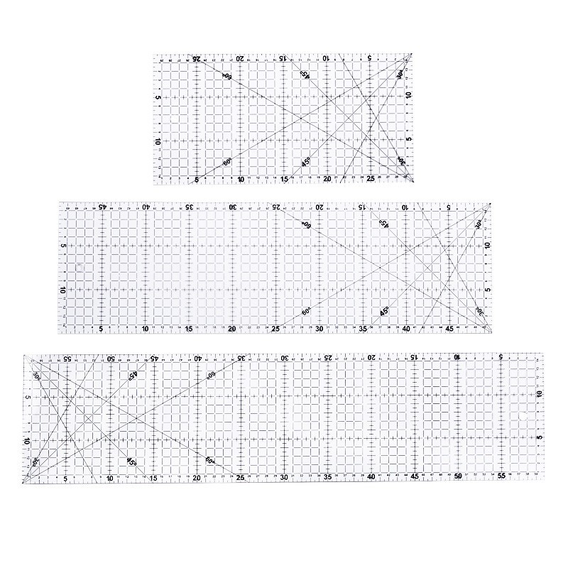 亚克力缝纫直尺 黑色方形 透明方尺 裁缝制衣服装制版工具材料