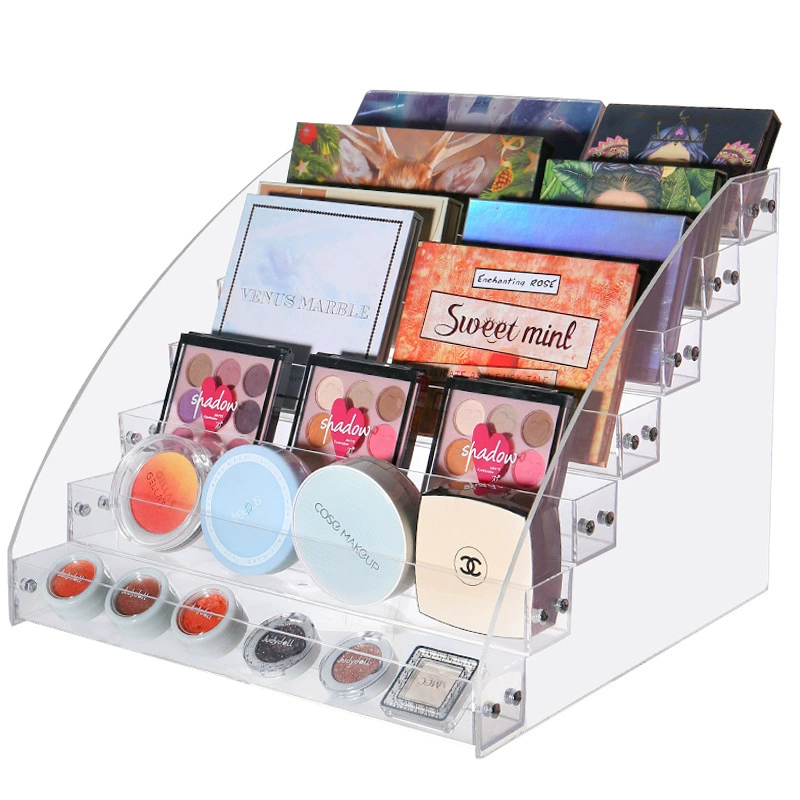Cosmetic Organizer Stand, Clear Acrylic Multi-Layer Makeup Storage, 2–7 Tiers, Grid Width Options