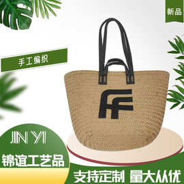 厂家批发女编包托特包高级感字母百搭大容量手提包单肩手工编织包