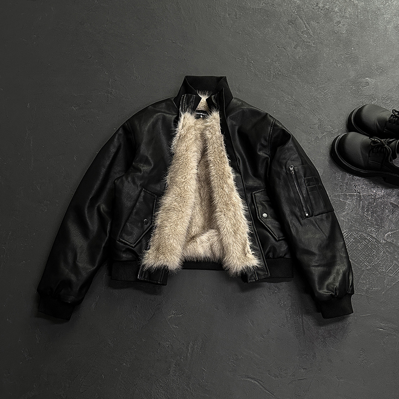 Pilot Leather Jacket, Zuishandiao Cotton-Padded Jacket for Men, New Winter American Retro Short Parka Cotton Coat