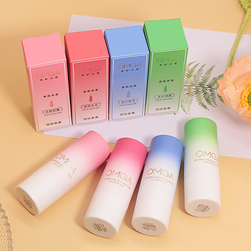 Perfume OMGA, bálsamo sólido romántico, perfumes duraderos, perfumes frescos naturales, perfumes sólidos refrescantes, no pegajosos.