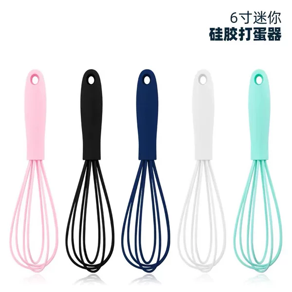 6 inch mini children's special egg beater cream egg mixer food grade silicone baking tools in stock