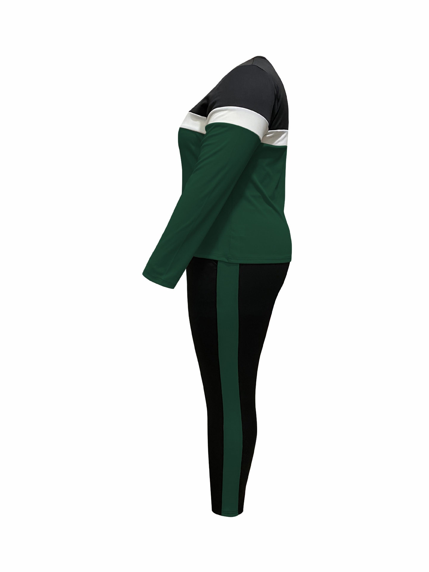 Damen Colour-block Lounge Set Mit Langarm T-shirt Und Jogger_voghion.com