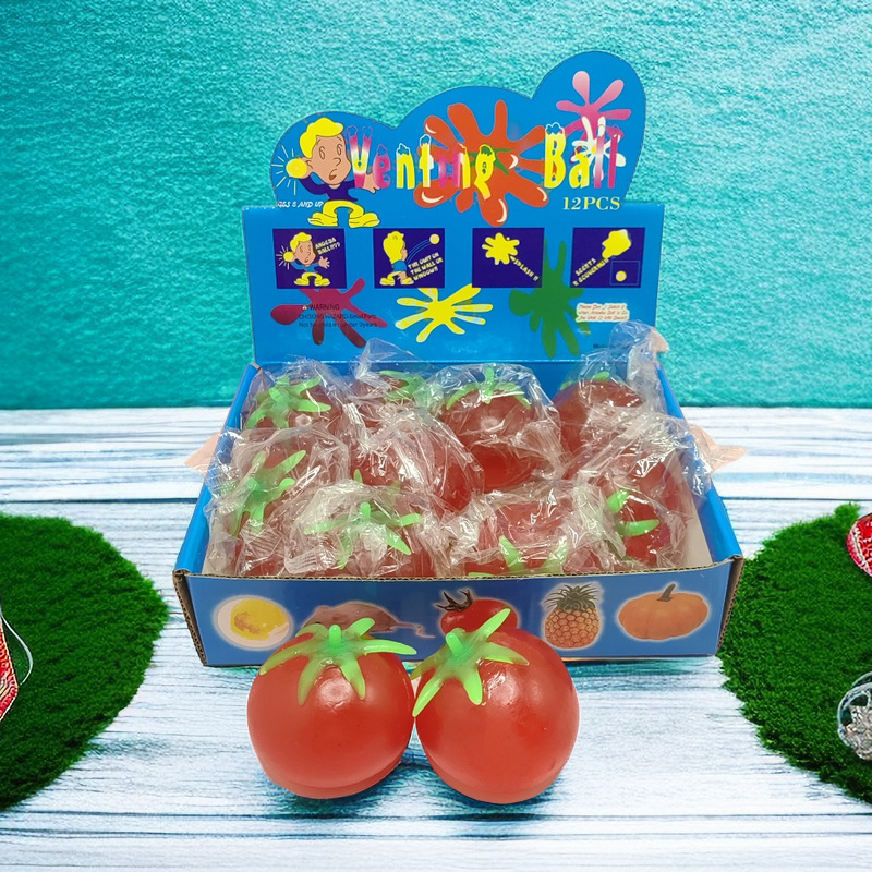 Tomato water ball pinch toy hot sale decompression ball drop-resistant toy ball kindergarten gift wholesale simulation