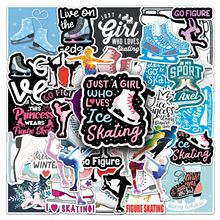 50张滑冰贴纸卡通剪影体育涂鸦运动系列汽车电脑手帐水杯DIY贴纸
