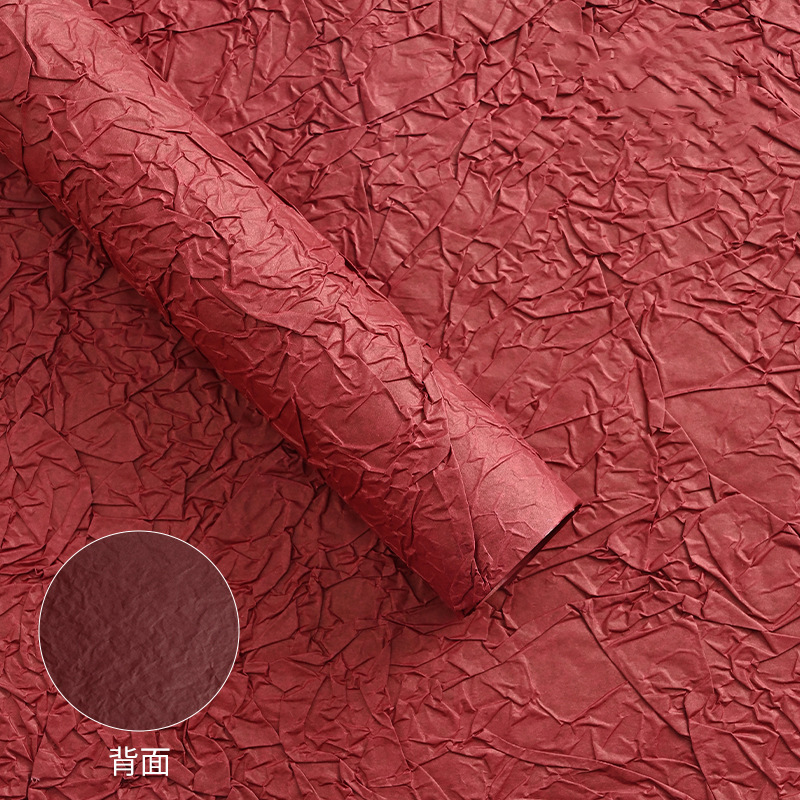 Papel para envolver ramos de flores, materiales para envolver regalos, papel hecho a mano con estampado de piedra estilo coreano con tinta de efecto flotante, papel crepé texturizado.