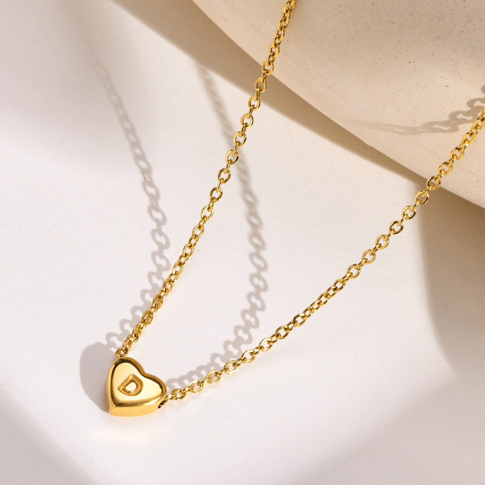 Fashion Letter Heart Shape Stainless Steel Plating Pendant Necklace display picture 2