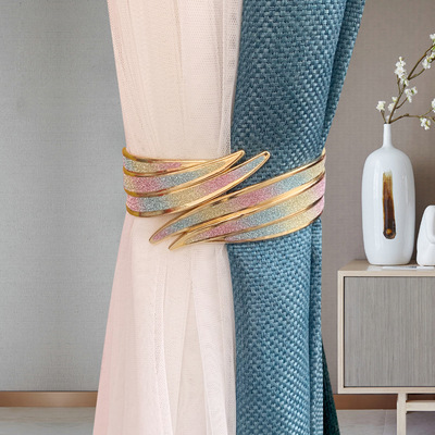 Cross-border light luxury curtain straps, metal full diamond wings, spring curtain buckles, curtain clips and ropes wholesale dropshipping