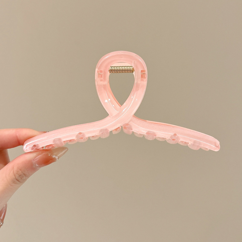 Horquilla de temperamento elegante francés, pinza de tiburón de acrílico para mujer, pinza de agarre grande, accesorios para el cabello, horquilla de sensación de alta calidad al por mayor