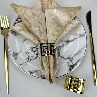 Cross-Border New Metal Hollow Napkin Buckle High-End Hotel Table Decoration Exquisite and Versatile Napkin Table Decoration