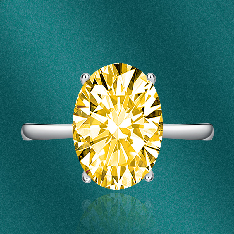 Fashion Oval Copper Inlay Zircon Rings 1 Piece