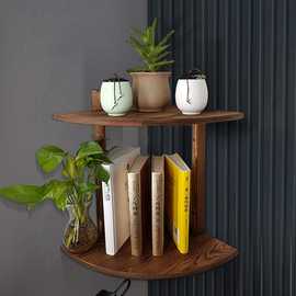 木质置物架角架浮动壁挂式小型书角架适用于客厅卧室多功能置物架