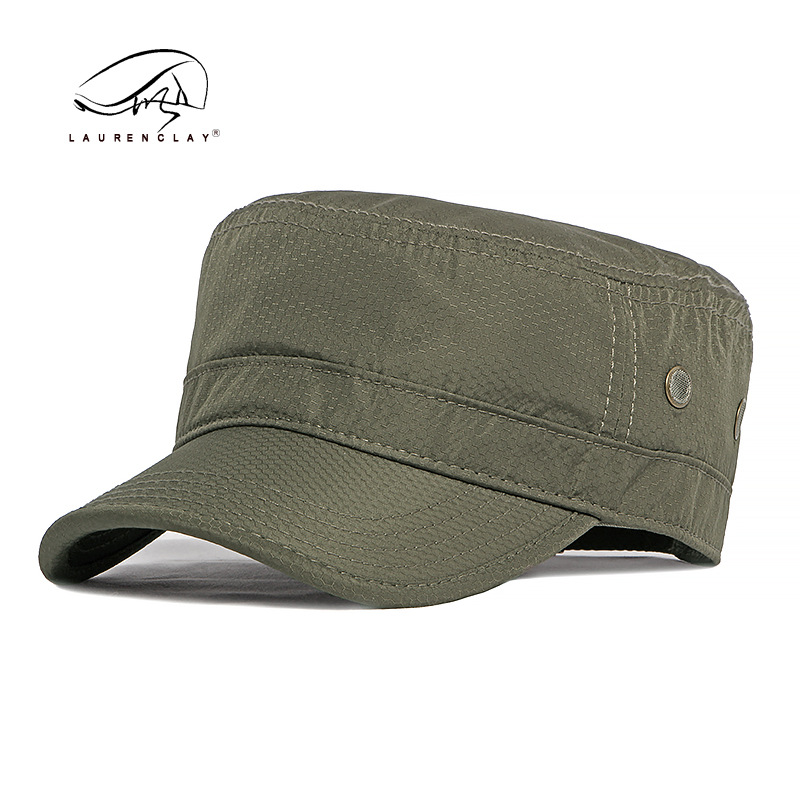 Sombrero militar de los hombres del estilo coreano primavera/verano otoño nuevo sombrero de copa plana casual retro tapa enarbolada al aire libre protección solar sombrero marea