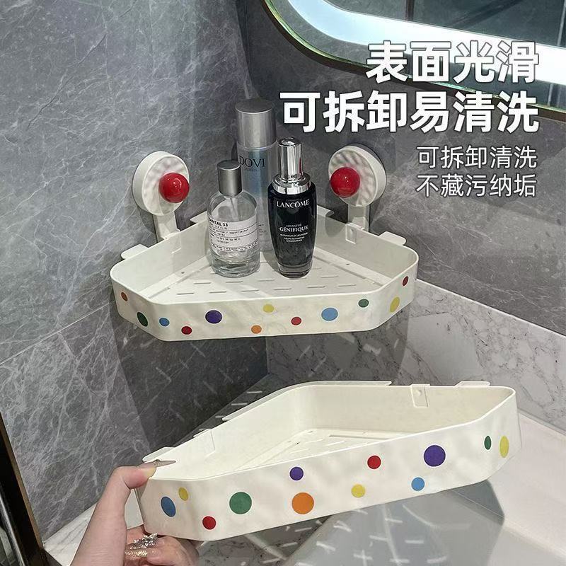 ドーパミン吸盤フック壁掛け多機能パンチフリートイレ洗面台化粧収納ラック浴室収納ラック|undefined