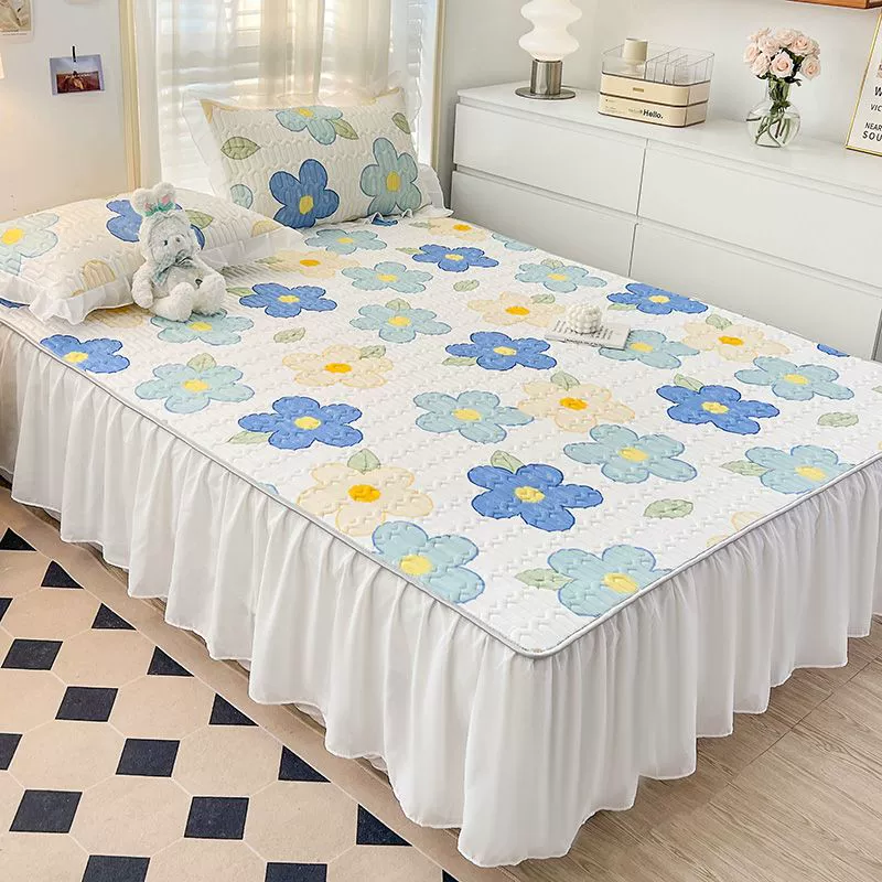 2023 новый латексный коврик Кровать юбка из трех частей один 1,5 м 1,8 м двойной 1,2 комплект двухсекционный простыни