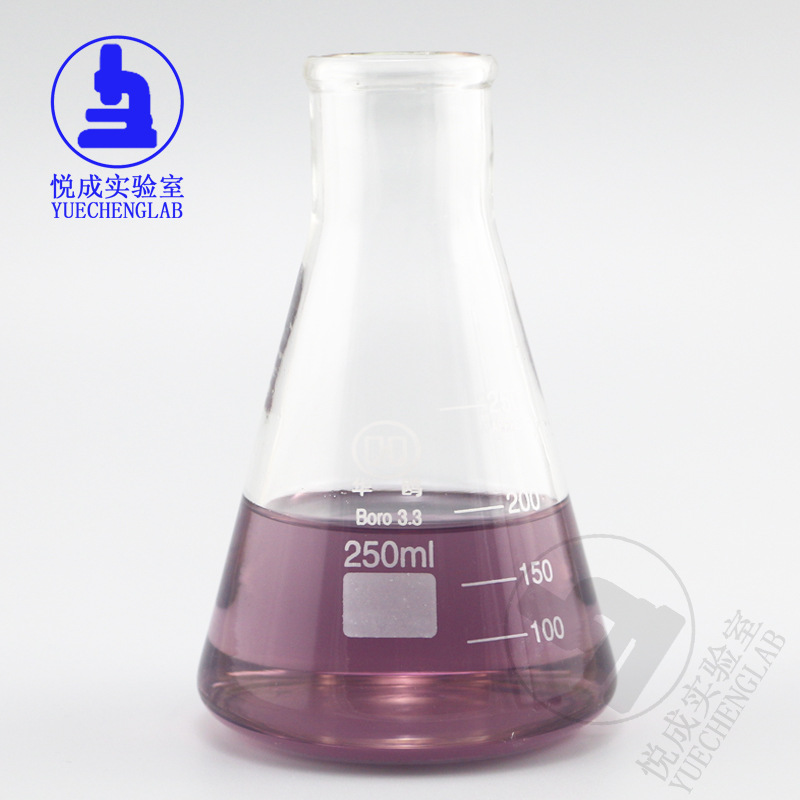 华鸥三角烧瓶200ml 厂家批发直口三角烧瓶 高硼硅刻度锥形瓶200ml
