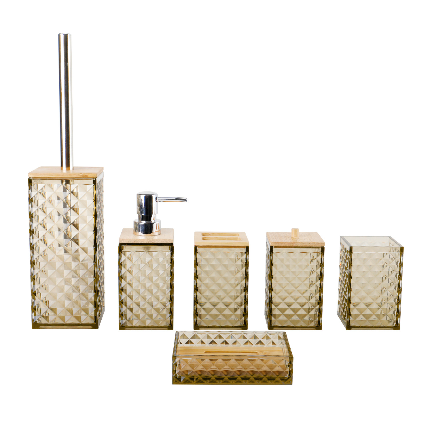 5002-6 Cubierta de bambú Set de seis piezas - Beige