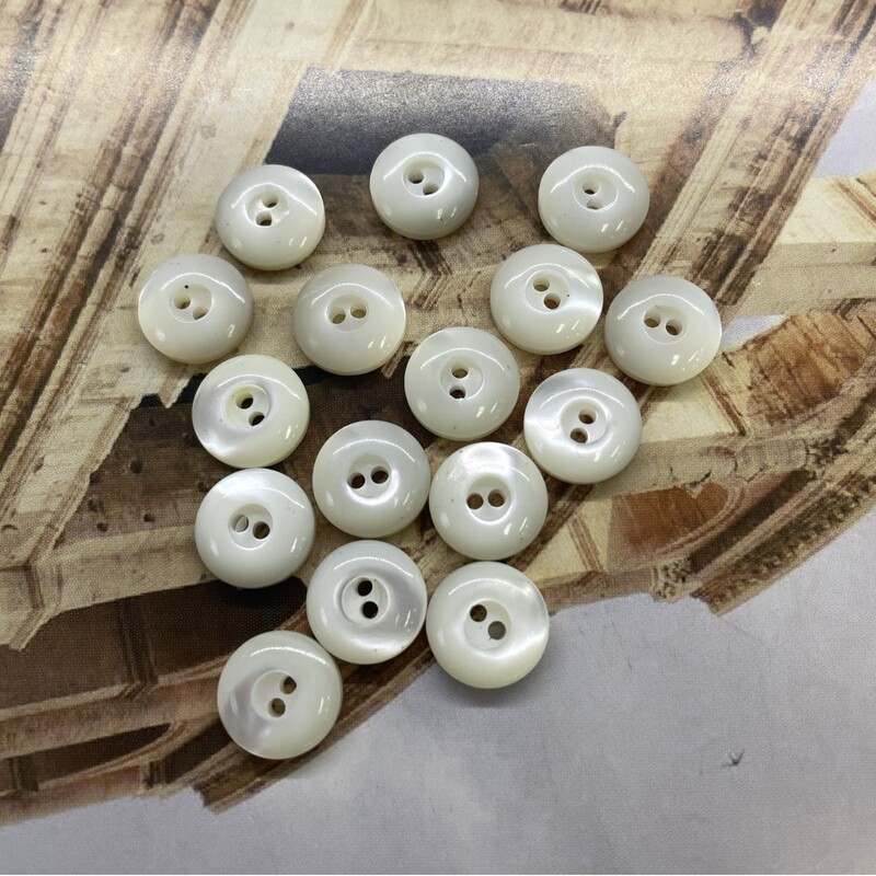 Round Two-Hole Shell Buttons for Shirts, Suits, Women's Clothing, and Qipao; Beaded Buttons with Holes Round Two-Hole Shell Buttons for Shirts, Suits, Women's Clothing, and Qipao; Beaded Buttons with Holes