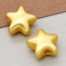 電鍍沙金色五角星小飾品配件星星串珠手鏈串項鏈隔珠合金飾品配件