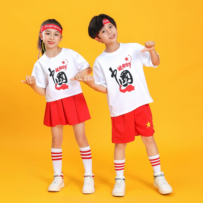 Детские костюмы для Черлидинга Национального дня Костюмы для учеников начальной школы Игры на церемонии открытия Костюмы для хора в детском саду