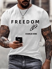 Charlie Kirk自由T恤时尚男/女原宿美学字母3D印花T恤中性高品质|undefined