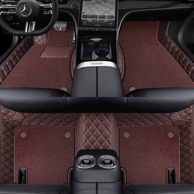 Class Special Leather All-Inclusive | Ayaqaltılar (Kovriklər) - brown-shufin-silk-double-layered-floor-mats