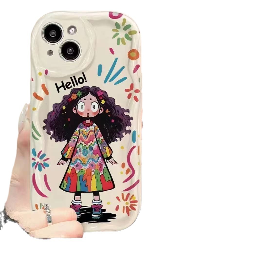 Patrón de crema para iphone16promax funda para teléfono móvil lindo 11 Apple 15 chica 14pro Japón y Corea 13/12